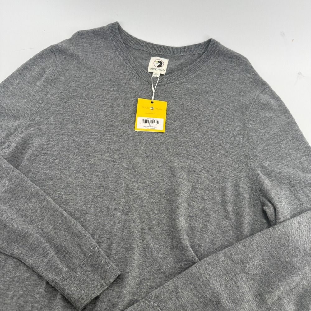 Duck Head Mens Merino Wool Cotton V-Neck Sweater Grey D31001-041‎ Medium